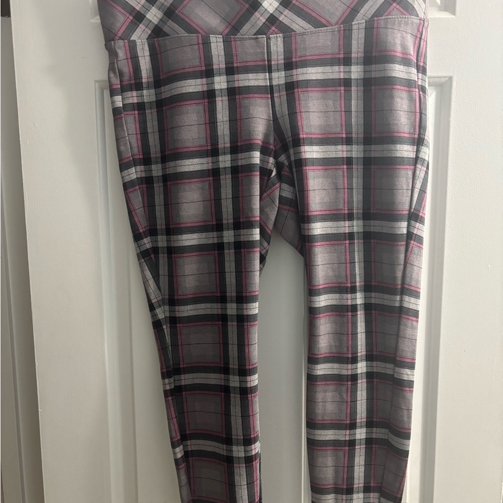 Torrid Pixie Ankle Plaid Pants - Pink and Black